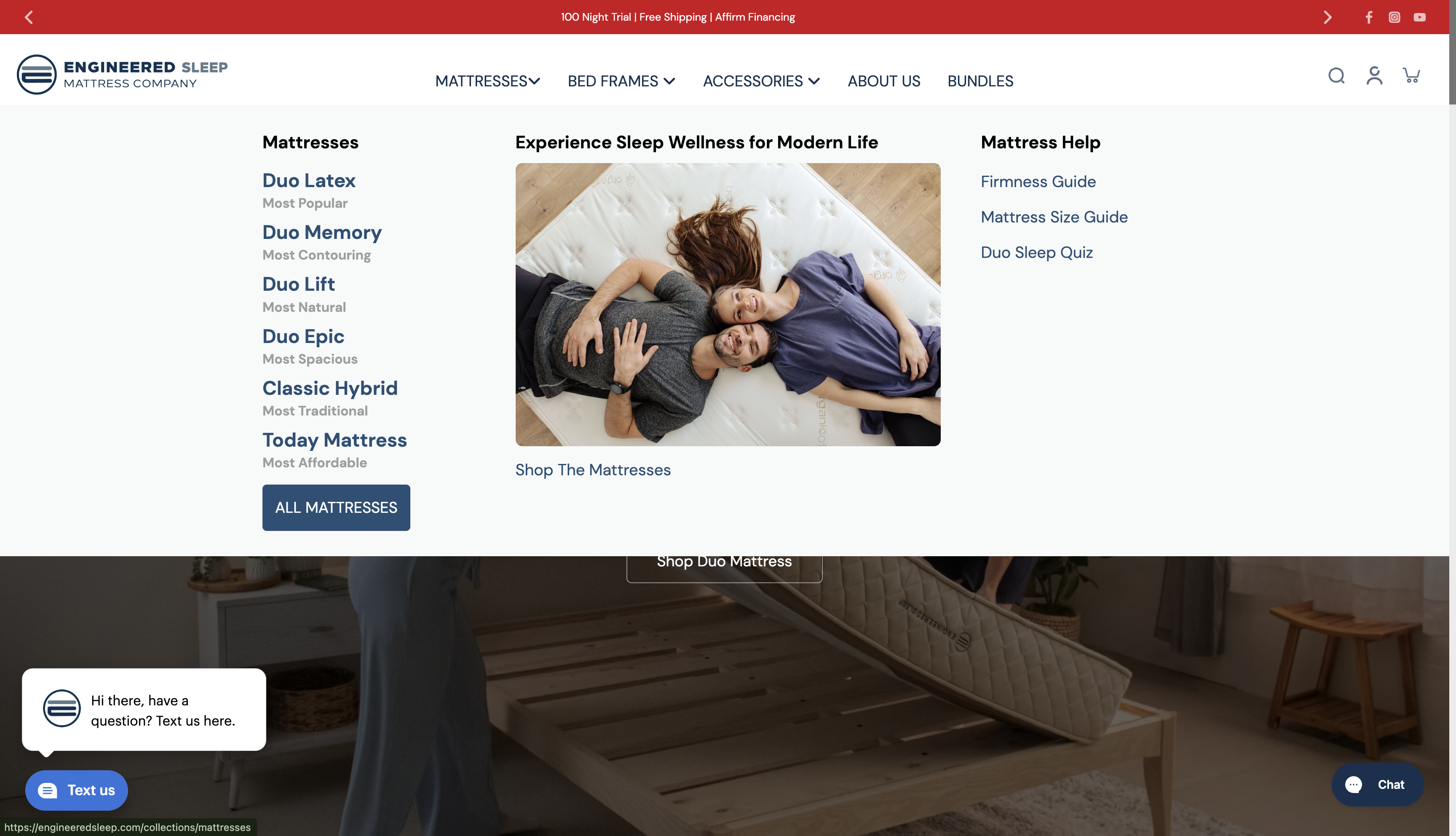 Engineered Sleep website